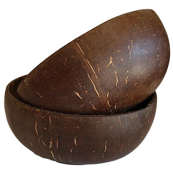 2 Large Coconut bowl, natural handmade, eco friendly, vegan bowl, salad bowl - Picture 2 of 9